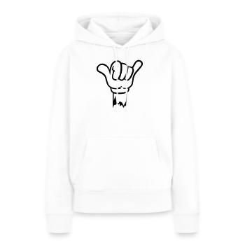 geste hand shaka - Frauen Premium Bio Hoodie - Weiß - Vorne - Julia (174cm)