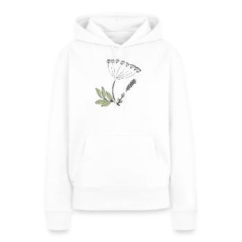 Herbes - Sweat à capuche Premium bio Femme - blanc - Devant - Julia (174cm)