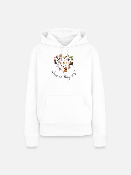 Cartoon Kindertiere - Frauen Premium Bio Hoodie - Weiß