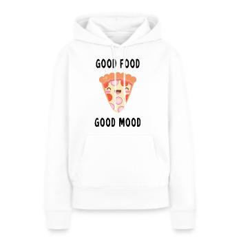 Good food good mood bonne nourriture bonne humeur - Sweat à capuche Premium bio Femme - blanc - Devant - Julia (174cm)