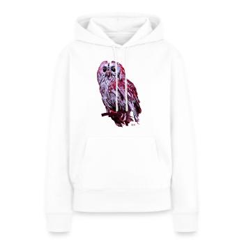 Lila eule - Frauen Premium Bio Hoodie - Weiß - Vorne - Julia (174cm)