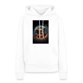 Bitcoin mondial - Sweat à capuche Premium bio Femme - blanc - Devant - Julia (174cm)