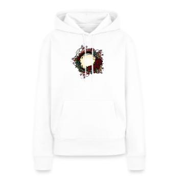 intemporelle belle roseraie Art Nouveau ornement - Sweat à capuche Premium bio Femme - blanc - Devant - Julia (174cm)