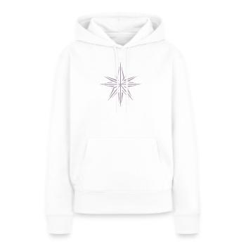 Minimalistischer Weihnachtsstern: Festliche - Frauen Premium Bio Hoodie - Weiß - Vorne - Julia (174cm)