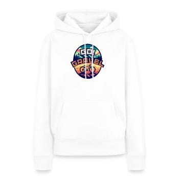 Balade en gravier GO - Sweat à capuche Premium bio Femme - blanc - Devant - Julia (174cm)