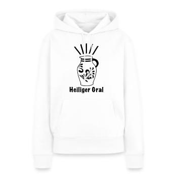 Bembel Heiliger Gral - DasFrankfurter Original - Frauen Premium Bio Hoodie - Weiß - Vorne - Julia (174cm)