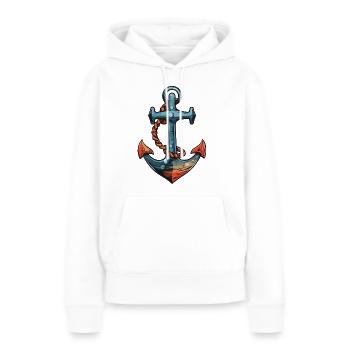 Anker Hafen - Frauen Premium Bio Hoodie - Weiß - Vorne - Julia (174cm)