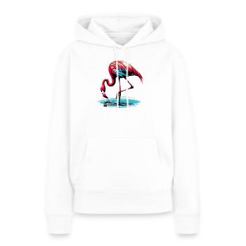 Rosa Flamingo - Frauen Premium Bio Hoodie - Weiß - Vorne - Julia (174cm)