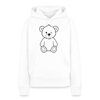 Ours en peluche - Sweat à capuche Premium bio Femme - blanc - Devant - Julia (174cm)