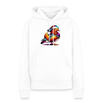 Canard mandarin - Sweat à capuche Premium bio Femme - blanc - Devant - Julia (174cm)