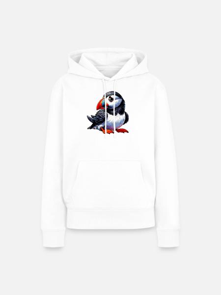 Papageitaucher - Frauen Premium Bio Hoodie - Weiß