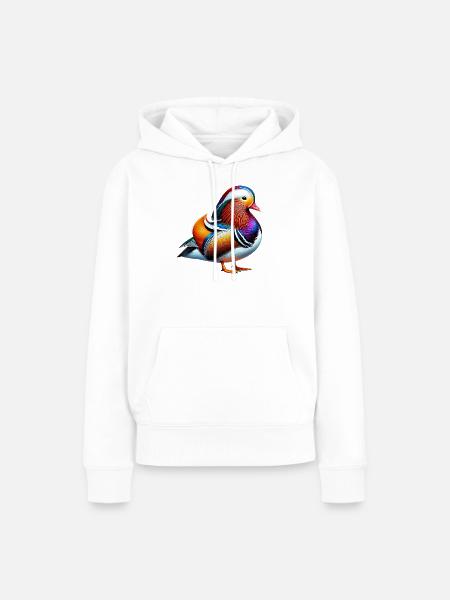Mandarinente - Frauen Premium Bio Hoodie - Weiß