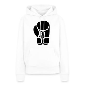 gant de boxe - Sweat à capuche Premium bio Femme - blanc - Devant - Julia (174cm)
