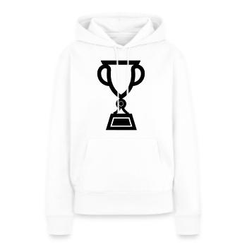 trophée - Sweat à capuche Premium bio Femme - blanc - Devant - Julia (174cm)