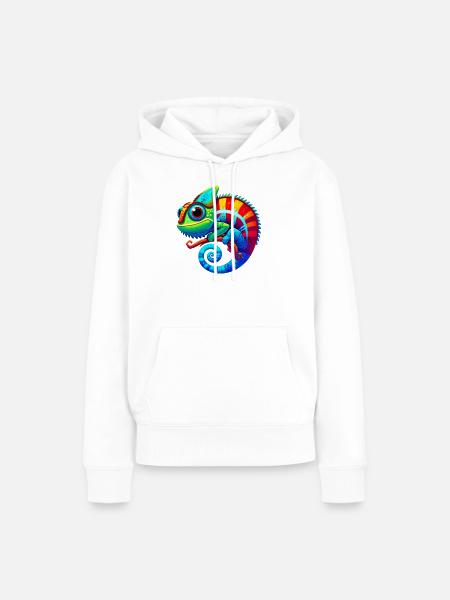 Chamäleon - Frauen Premium Bio Hoodie - Weiß