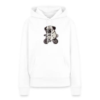 Drôle Carlin Tapis Roulant Vélo Bizarre Ennuyé - Sweat à capuche Premium bio Femme - blanc - Devant - Julia (174cm)