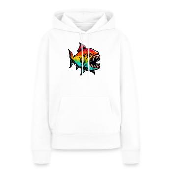 Piranha - Frauen Premium Bio Hoodie - Weiß - Vorne - Julia (174cm)
