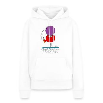 Indem wir ständig versuchen, ... - Frauen Premium Bio Hoodie - Weiß - Vorne - Julia (174cm)