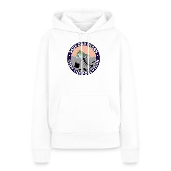 Retten Sie unseren Ozean - Frauen Premium Bio Hoodie - Weiß - Vorne - Julia (174cm)