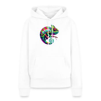 Caméléon - Sweat à capuche Premium bio Femme - blanc - Devant - Julia (174cm)