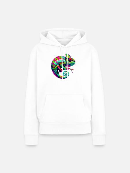 Chamäleon - Frauen Premium Bio Hoodie - Weiß