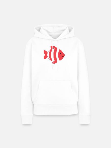 Fisch mit Streifen - Frauen Premium Bio Hoodie - Weiß