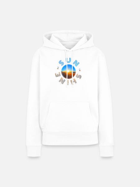 Sonnenuntergang am Strand Design - Frauen Premium Bio Hoodie - Weiß