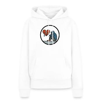 Cœur brisé et solitude Motif de chagrin - Sweat à capuche Premium bio Femme - blanc - Devant - Julia (174cm)