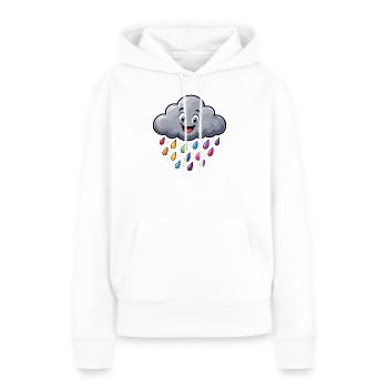 Colorful Rain Cloud Funny Cloud Weather Motif - Women’s Premium Organic Hoodie - white - Front - Julia (174cm)
