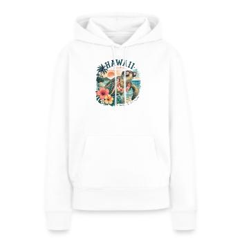 Hawaii Schildkröte mit Sonnenbrille - Frauen Premium Bio Hoodie - Weiß - Vorne - Julia (174cm)