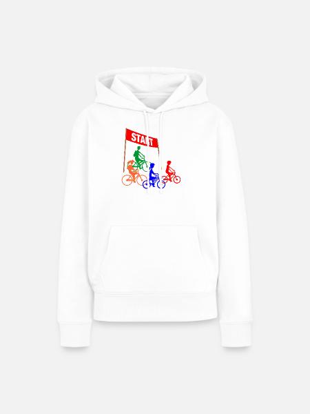 Familien-Radfahrerstart - Frauen Premium Bio Hoodie - Weiß