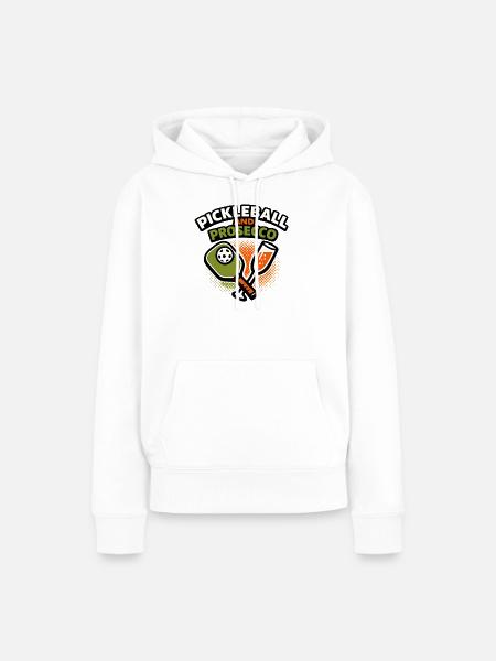 Pickleball und Prosecco Fusion - Frauen Premium Bio Hoodie - Weiß