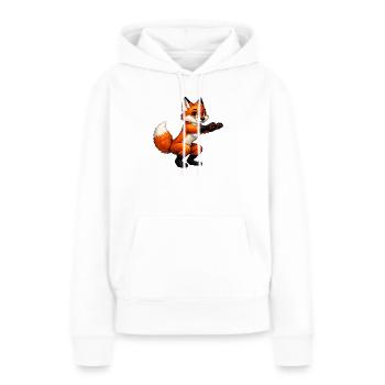Fuchs sportlich - Frauen Premium Bio Hoodie - Weiß - Vorne - Julia (174cm)