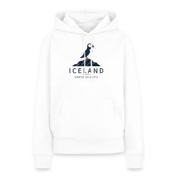 Macareux d’Islande de l’Atlantique Nord - Sweat à capuche Premium bio Femme - blanc - Devant - Julia (174cm)