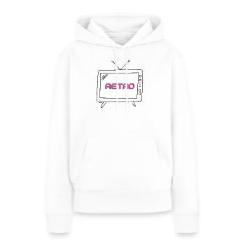 Bug rétro au néon - Sweat à capuche Premium bio Femme - blanc - Devant - Julia (174cm)