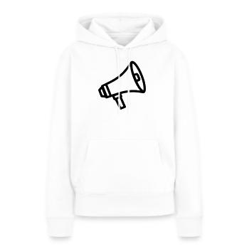 mégaphone - Sweat à capuche Premium bio Femme - blanc - Devant - Julia (174cm)