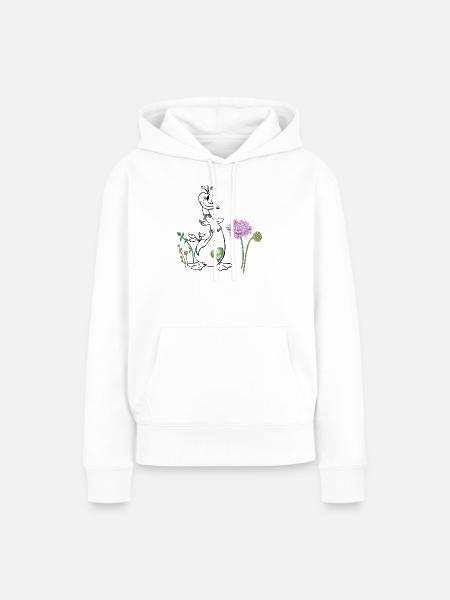 Ente auf der Wiese - Frauen Premium Bio Hoodie - Weiß