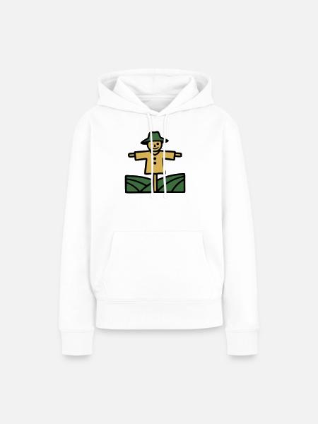 Vogelscheuche Feld Icon - Frauen Premium Bio Hoodie - Weiß