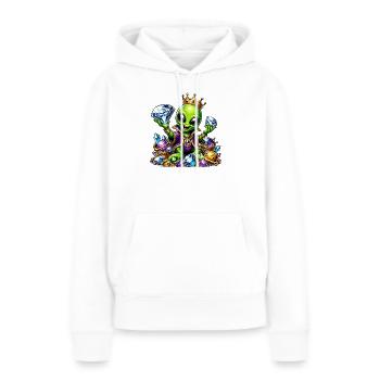 Prince Alien aux Couronnes de Diamant - Sweat à capuche Premium bio Femme - blanc - Devant - Julia (174cm)