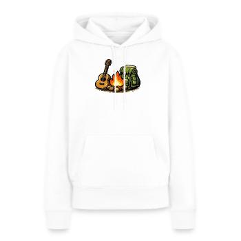 Lagerfeuer Gitarre Abenteuer - Frauen Premium Bio Hoodie - Weiß - Vorne - Julia (174cm)