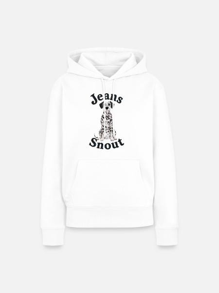 Dalmatiner im Jeansflicken-Stil - Frauen Premium Bio Hoodie - Weiß
