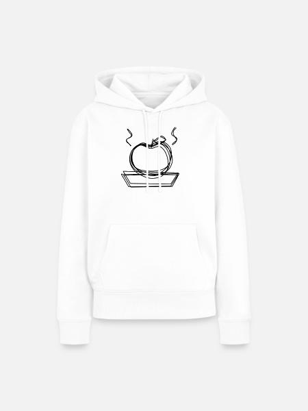 Bratapfel handgezeichnet - Frauen Premium Bio Hoodie - Weiß