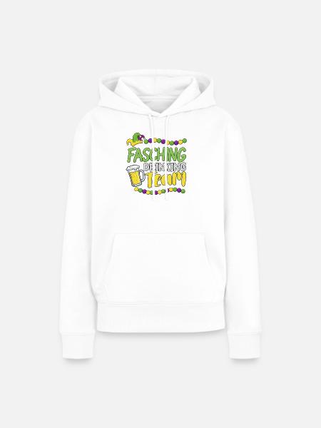 Fasching Drinking Team – Bier & Party - Frauen Premium Bio Hoodie - Weiß