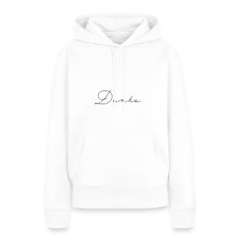 Danke - Frauen Premium Bio Hoodie - Weiß - Vorne - Julia (174cm)