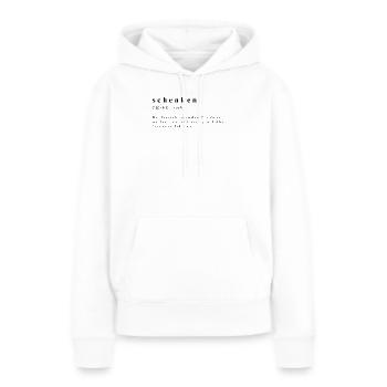 Schenken - Hoffnung und Freude (Verb) - Frauen Premium Bio Hoodie - Weiß - Vorne - Julia (174cm)