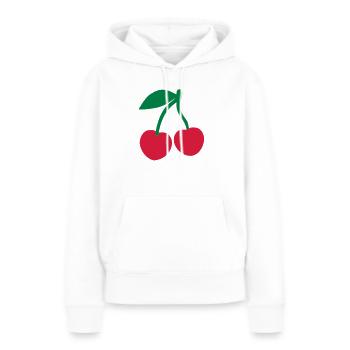 Kirsche - Frauen Premium Bio Hoodie - Weiß - Vorne - Julia (174cm)