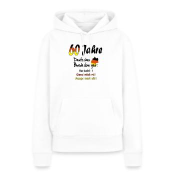 geburtstag60 - Sweat à capuche Premium bio Femme - blanc - Devant - Julia (174cm)