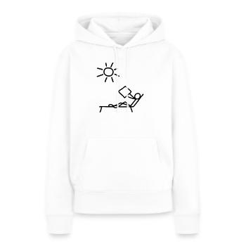 Sonnen & Zeitung lesen - Frauen Premium Bio Hoodie - Weiß - Vorne - Julia (174cm)
