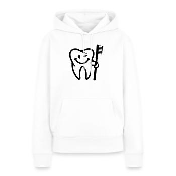 Dent - Sweat à capuche Premium bio Femme - blanc - Devant - Julia (174cm)