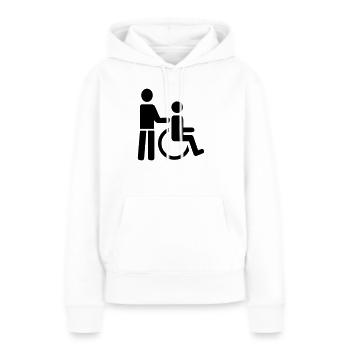 Rollstuhl - Frauen Premium Bio Hoodie - Weiß - Vorne - Julia (174cm)